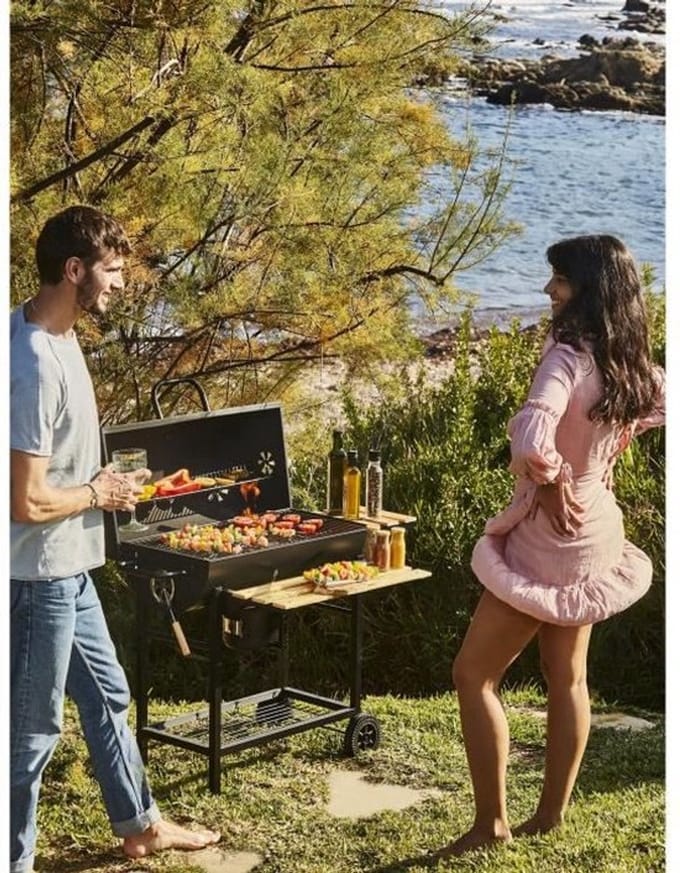 MIKE houtskoolbarbecue - Kookoppervlak 71 x 35 cm