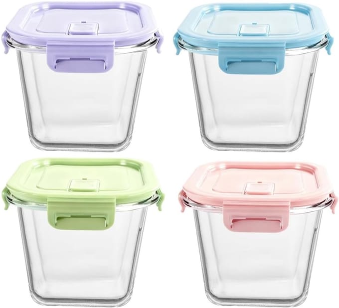 MRKK® Glazen Vershoudbakjes - Glazen Opbergbakjes - Met Deksel