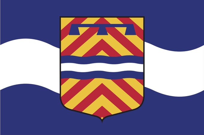 Vlag Maassluis met Wapen 200x300cm