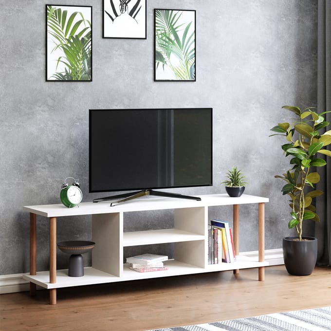 TV meubel Ærøskøbing 120x29x43 cm wit