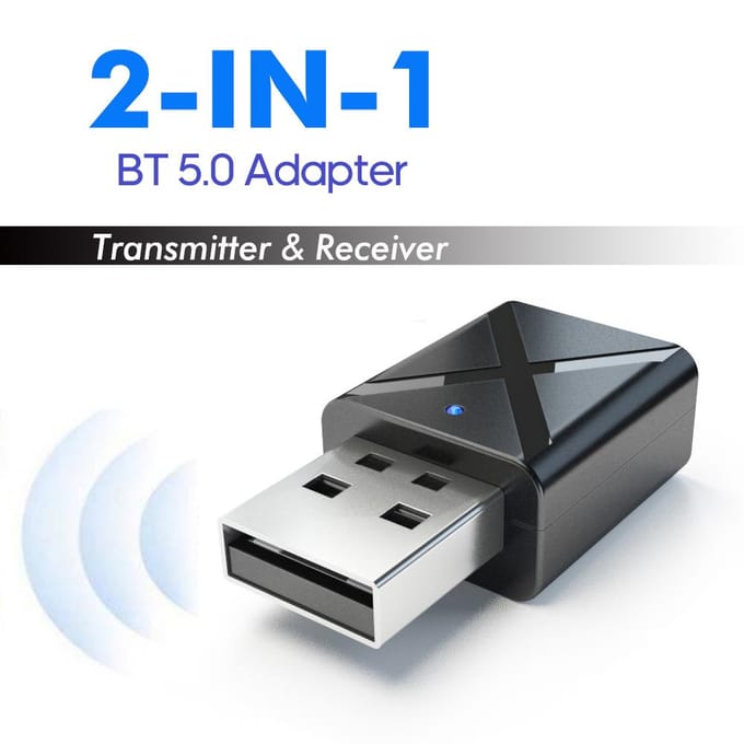KN320 Audio Adapter USB BT 2 in 1 Zender/ontvanger Adapter Mini Draagbare Oortelefoon Audio zwart