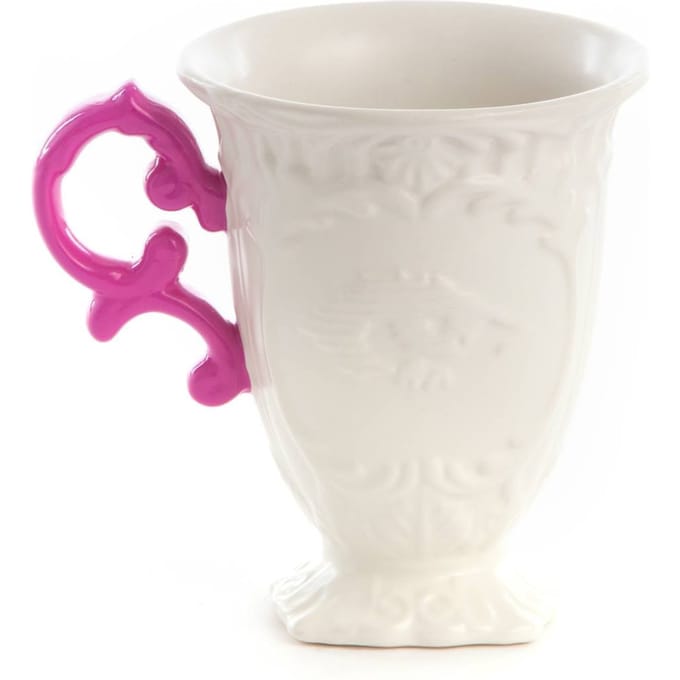 SELETTI mok I-Wares, wit / roze, 300 ml, porselein