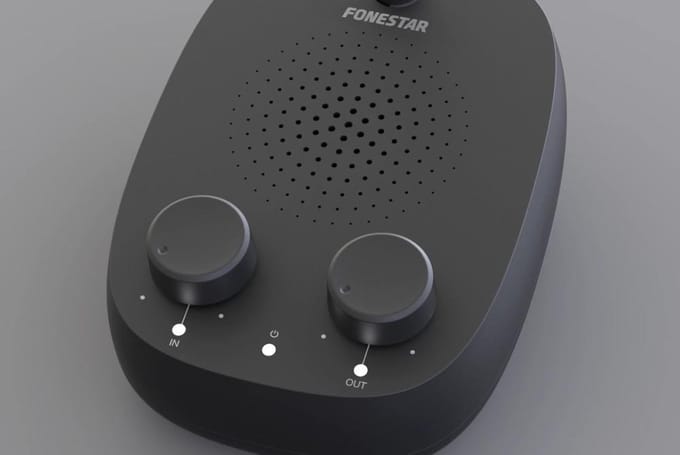 Fonestar INTERFON-V - Tweerichtingscommunicator met microfoon en feedbackonderdrukking, Fonestar zwart
