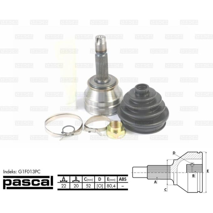 Homokineet reparatie set, aandrijfas PASCAL G1F013PC