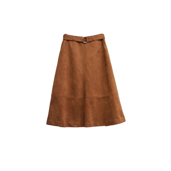 Vrouwen suède look rok Salsa Jeans Midi