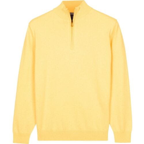 Baileys – Heren Trui – Half Zip Pullover – Pima Katoen - Geel – 618400-22