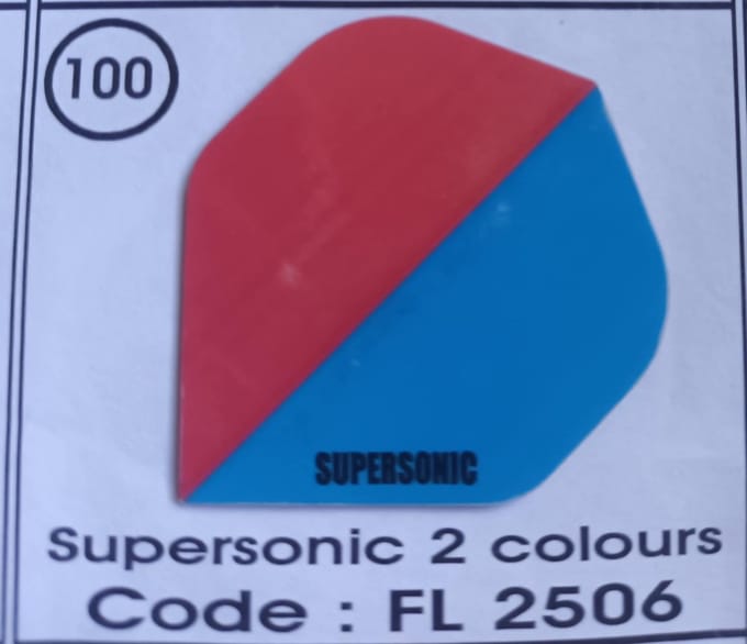 Dart Flights - 10 sets (30 stuks) - 100 micro - Supersonic - FL2506 - rood blauw