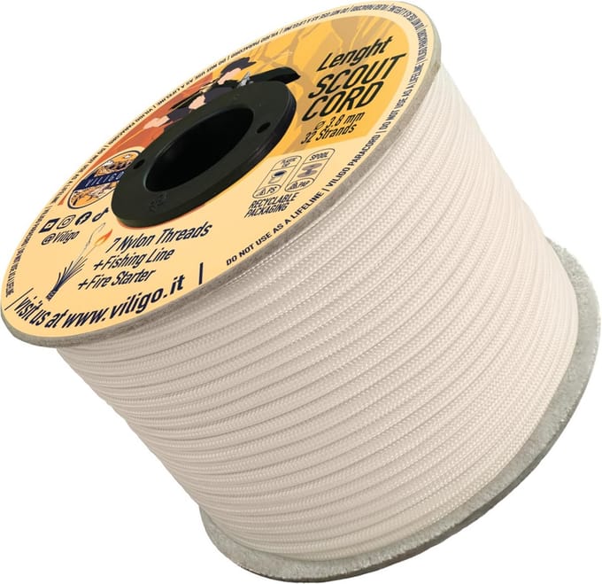 Sterk Survival Touw Nylon Vlechtwerk met Jute en Vislijn - 3,8 mm Diameter