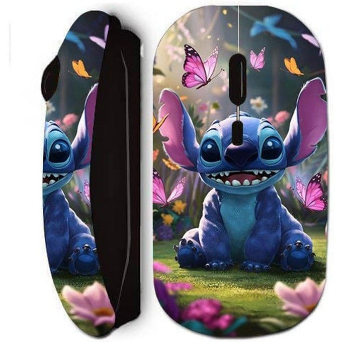 Draadloze muis - Maniacase - Stitch - Zwart - Cartoon - WiFi USB-sleutel