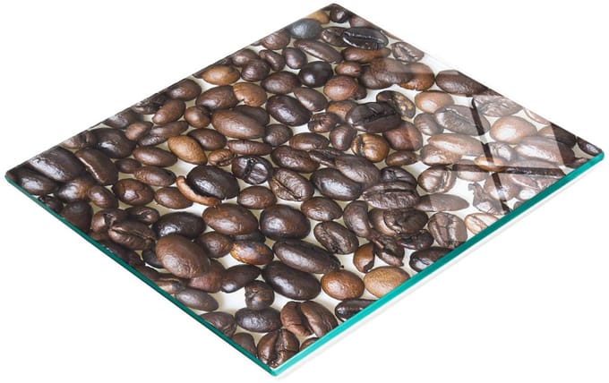 Keukenplank van gehard glas met decoratieve koffieboonafbeeldingen, 60x52 cm