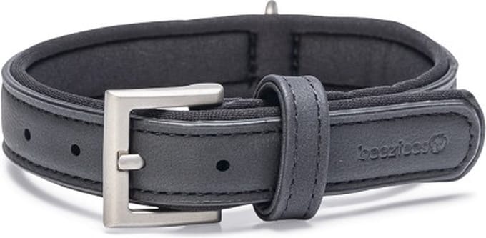 Beeztees Balacron Ax Halsband Hond - Kunstleer - Zwart - 31-39 cm x 20 mm