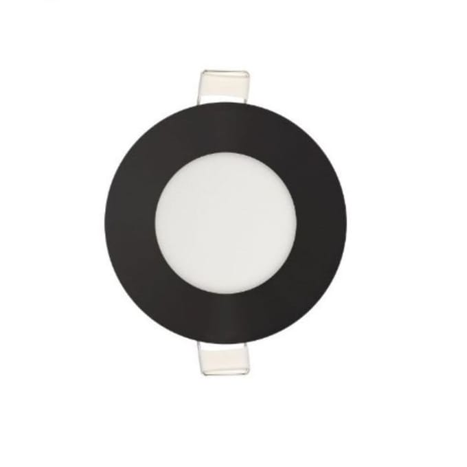 3w Led Paneel - Rond -Zwart - InbouwSpot - 2700K - Warm Wit