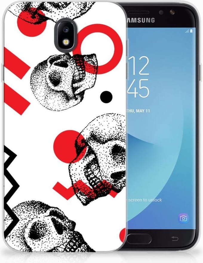 Silicone Back Case Samsung Galaxy J7 2017 | J7 Pro Skull Red