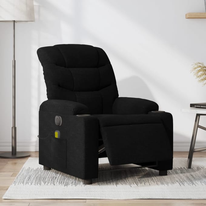 vidaXL - Massagestoel - elektrisch - verstelbaar - stof - zwart