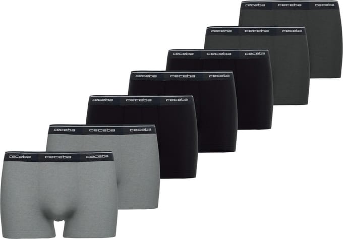 CECEBA Monza Heren Boxer - 7-pack Multipack - Grijs/Zwart