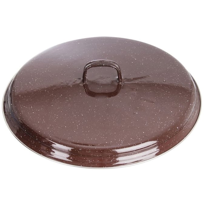 Orion - Emalia Reeks - Emaliërde Deksel - 32 cm - Handvat - Bruin