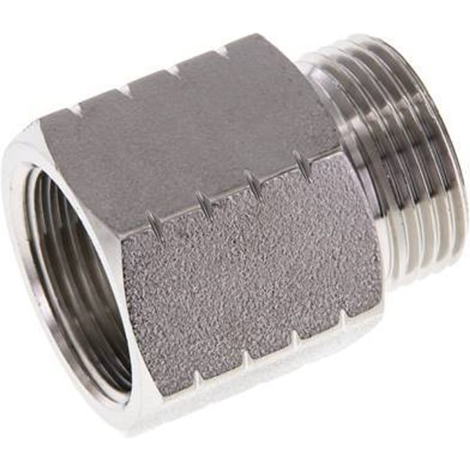 G 3/4'' x 3/4'' NPT M/F RVS Verloopring 40 Bar - Hydrauliek - FL2S-MF-ST-034GN
