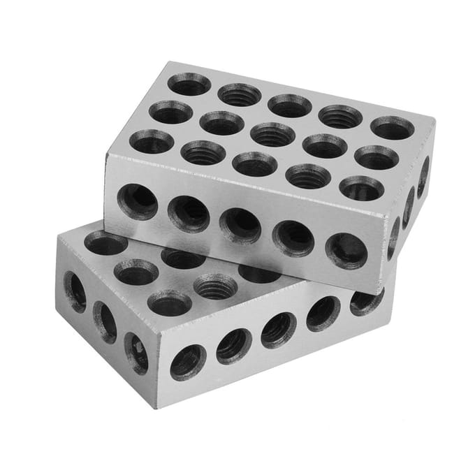 2 stuks 25x50x75mm Blokken 23 Gaten Frezen Parallel Klemblok Freesmachine Accessoires wit