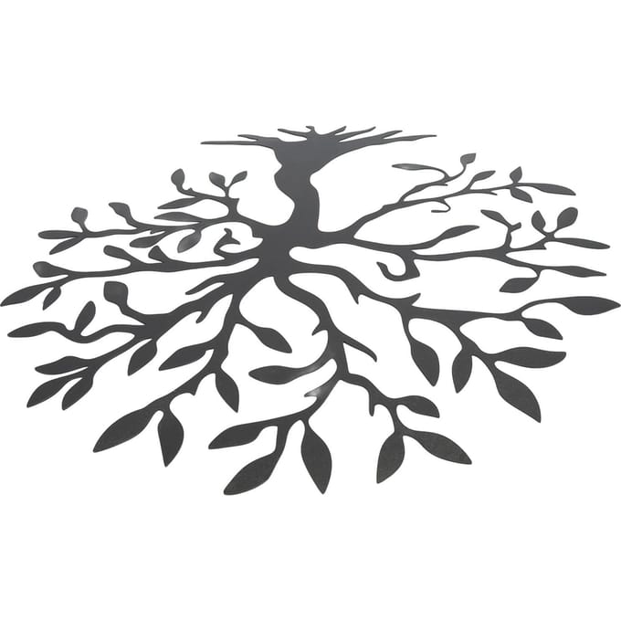 Décoration murale en métal représentant un arbre de vie, 30 cm, noire, pour salon gray