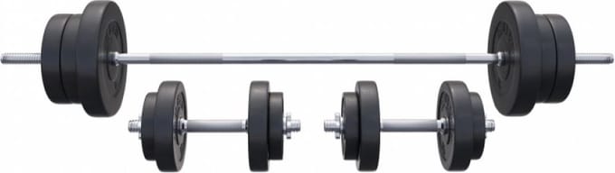 Gorilla Sports Halterset 70 kg - Kunststof - Schroefsluitingen