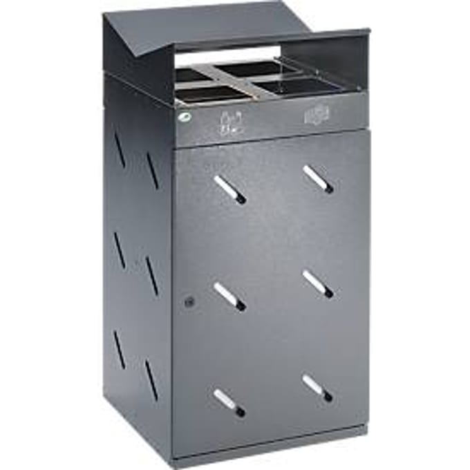 VAR afvalsorteerstation, 4-voudig, antiekzilver