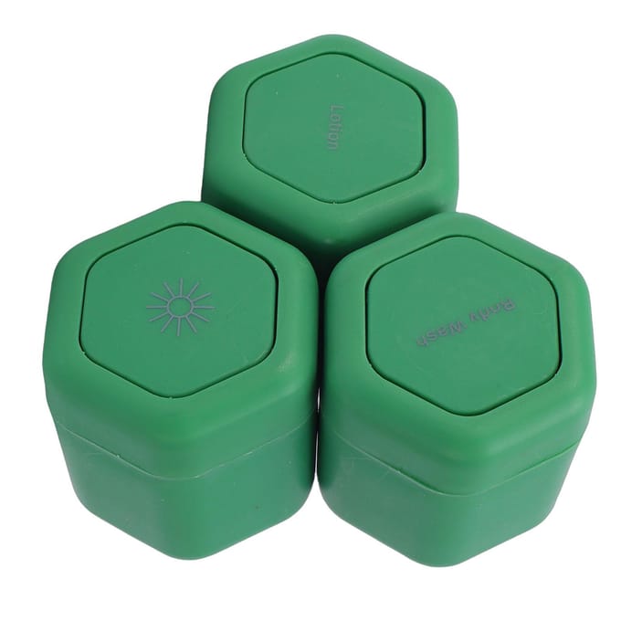 3 stuks 40 ml Zeshoekige Magnetische Toilettas Containers Draagbare Zeshoekige Magnetische Navulbare Reiscapsules blue