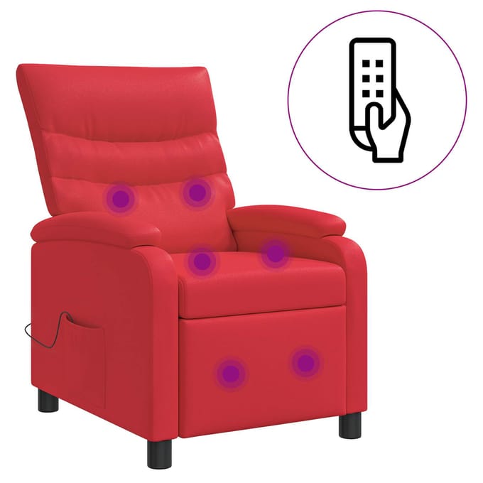 vidaXL - Massage - Relaxstoel - Rood - Kunstleer