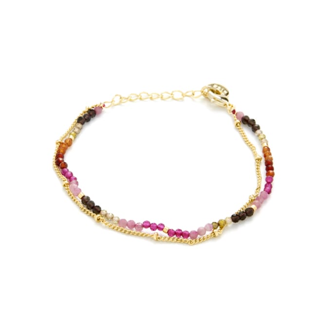 Luxenter Armband, Aiel Multicolour Toermalijn afgewerkt in 18K geel goud