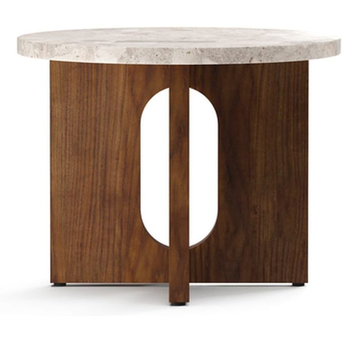 Audo Androgyne Side Table Ø50 - Walnut / Kunis Breccia Sand