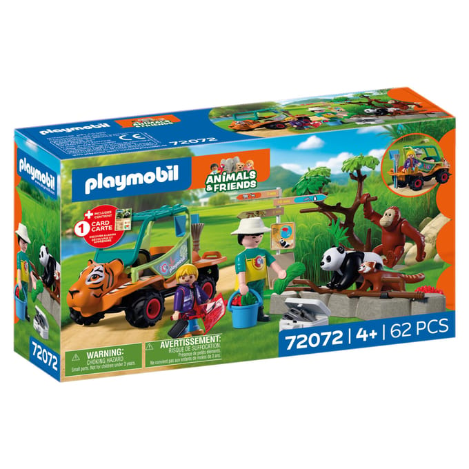 PLAYMOBIL 72072 Dierentuin: Dierenverzorger met voertuig Bouwsets