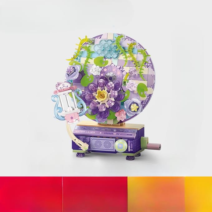 Machine à écrire rotative en forme de fleur, compatible avec les jouets éducatifs à assembler soi-même pour enfants 8*12*14.5cm gray