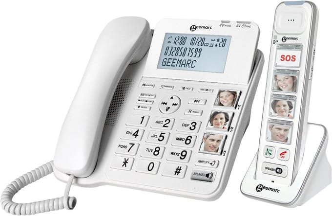 Geemarc, Vast telefoon voor Geemarc AmpliDECT Combi Photo 295 + draadloos, Wit
