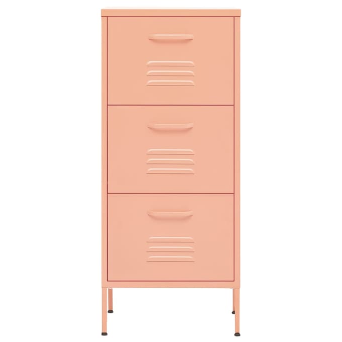vidaXL - Opbergkast - 42,5x35x101,5 - cm - staal - roze