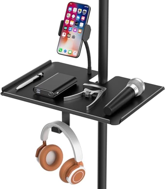 Multifunctionele Microfoonstandaard met Telefoonhouder voor Studio en Karaoke