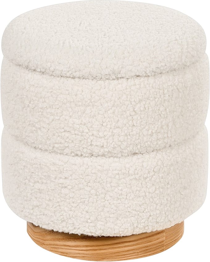 OGDEN - Poef - Wit - Boucle