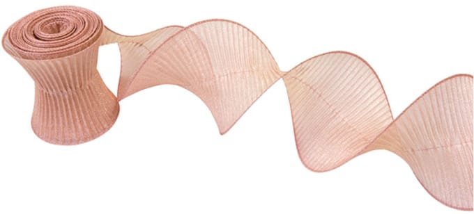 HOBI - Glanzend plissé draadlint roségoud 12 cm x 2,5 m voor bruiloft
