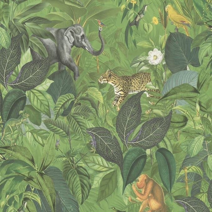 JUNGLE BEHANG | Kinderkamer - groen meerkleurig - A.S. Création PintWalls II