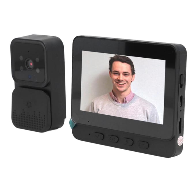 Sonnette Vidéo Sans Fil 4,3 pouces Connexion Stable Interphone Bidirectionnel Sonnette Vidéo WiFi pour Maison Intérieur