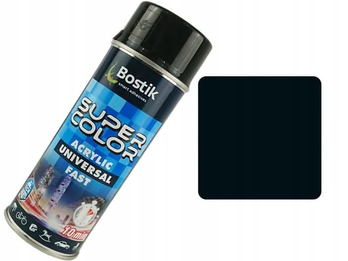 Bostik Super Color Universele Spray 400ml Zwart Glans zwart