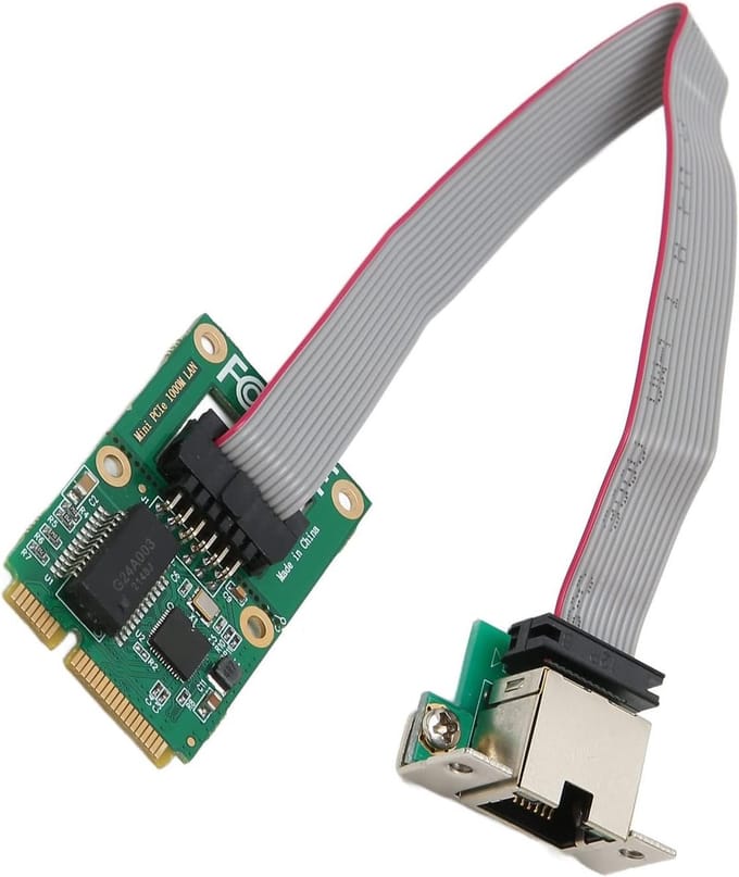 Mini PCI-E Netwerkkaart - LAN NIC Card - Computer Uitbreiding - 10/100/1000Mbps Snelheid - Mini PCI-E - Groen