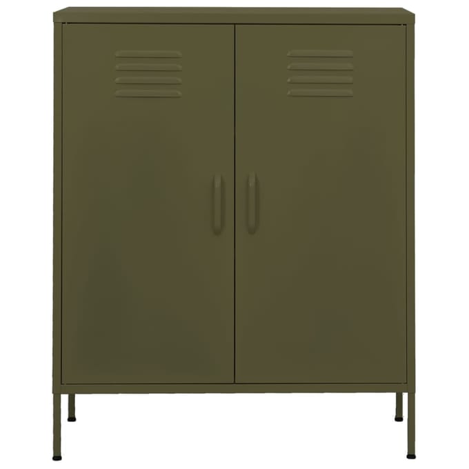 vidaXL - Opbergkast - 80x35x101,5 - cm - staal - olijfgroen