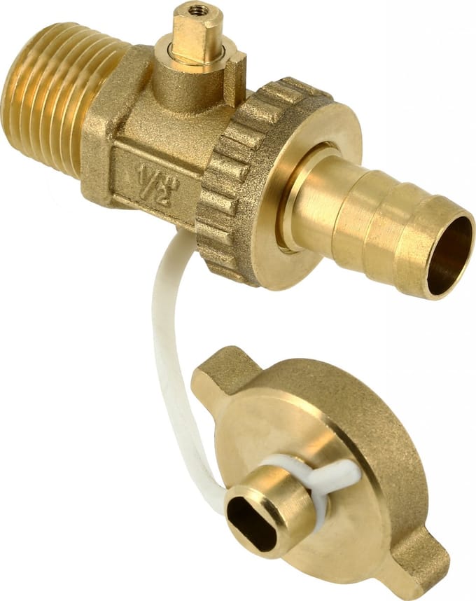 Bonfix Messing kogelvul- en aftapkraan met uitsparing in kap 1/2inch