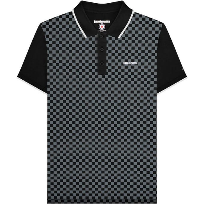 Lambretta Heren Tweekleurig Groot & Lang Poloshirt (Zwart)