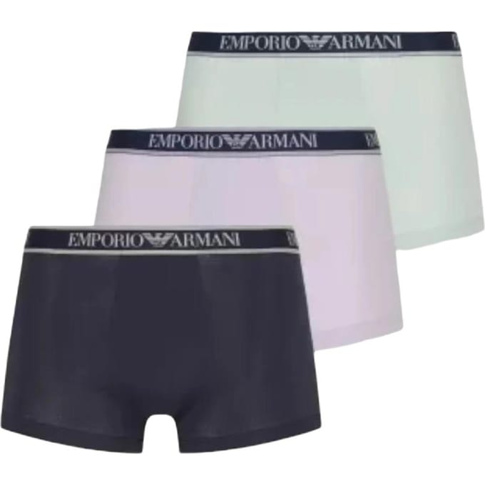 Emporio Armani Logo Elastische Taille Boxer Briefs 3-Pack Heren ondergoed 111357-4R717-13082 M white