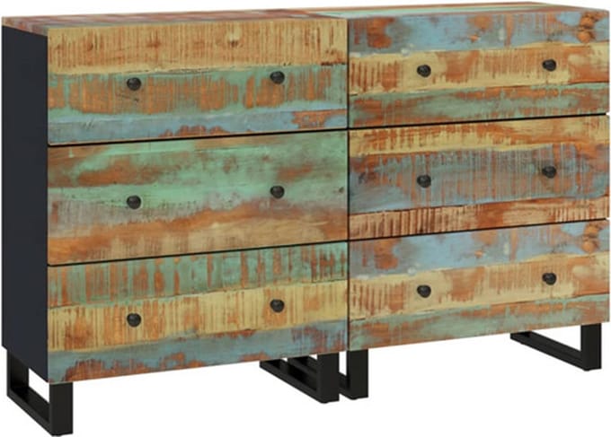vidaXL - Dressoirs - 2 - st - 60x33x75 - cm - massief - gerecycled - hout