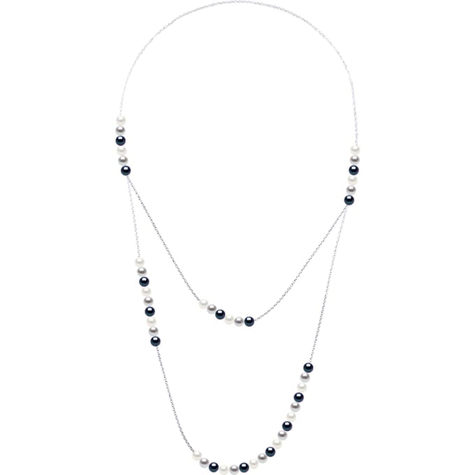 Dubbele Lange Ketting Prestige - Echte Gecultiveerde Zoetwaterparels 5-6 mm