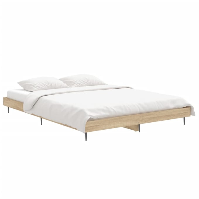 vidaXL - Bedframe - zonder - matras - hout - sonoma - eikenkleurig - 140x190 - cm
