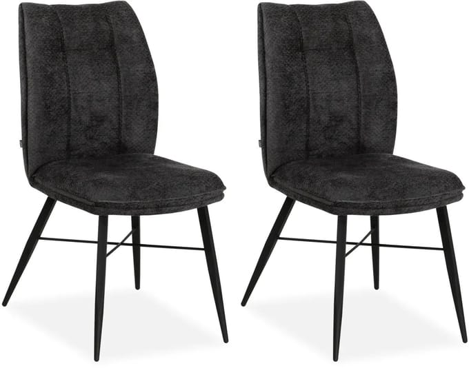 MX Sofa - Eetkamerstoel Jefferson - Antraciet (set van 2 stoelen)