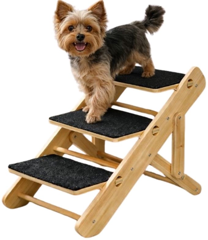 Hondentrap en Loopplank – Verstelbaar – Inklapbaar – 34-40 cm