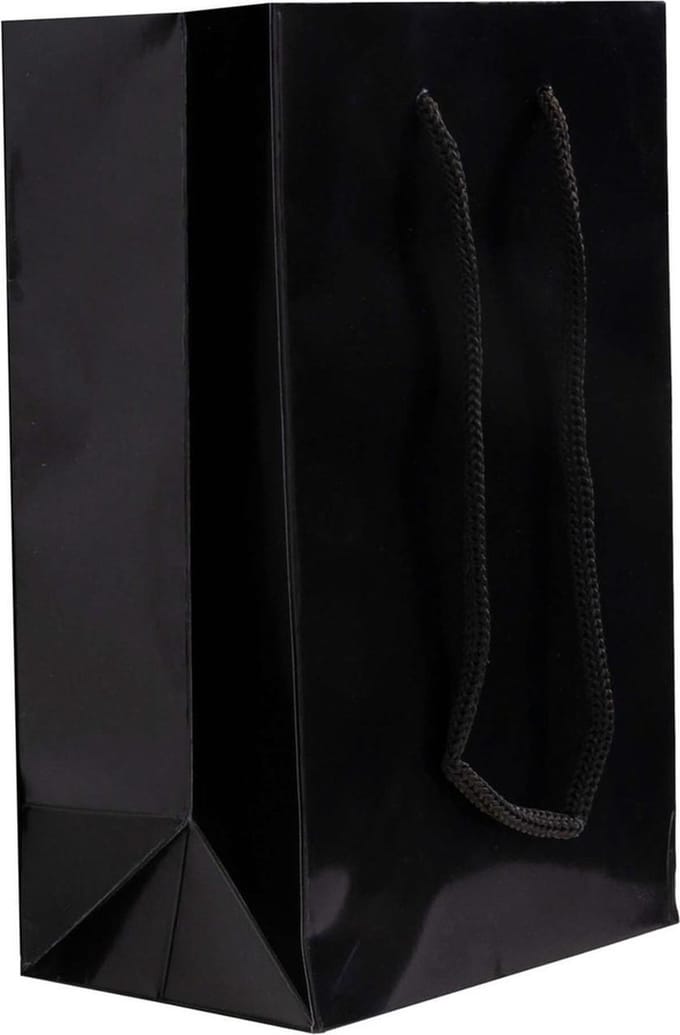 10x cadeautasjes Zwart Extra klein - 14x8x21,5cm